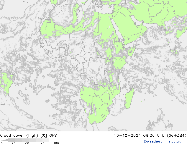 облака (средний) GFS чт 10.10.2024 06 UTC