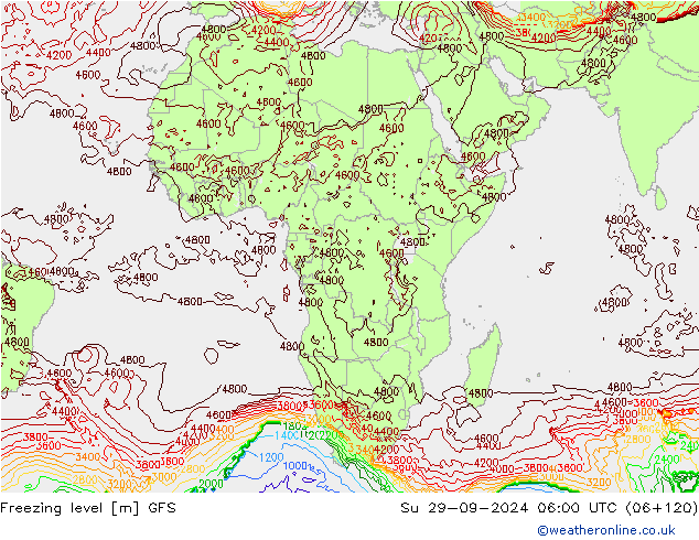 Freezing level GFS dom 29.09.2024 06 UTC