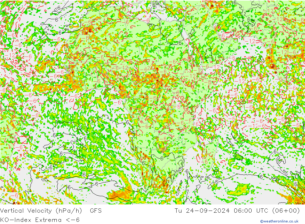 Convection-Index GFS wto. 24.09.2024 06 UTC