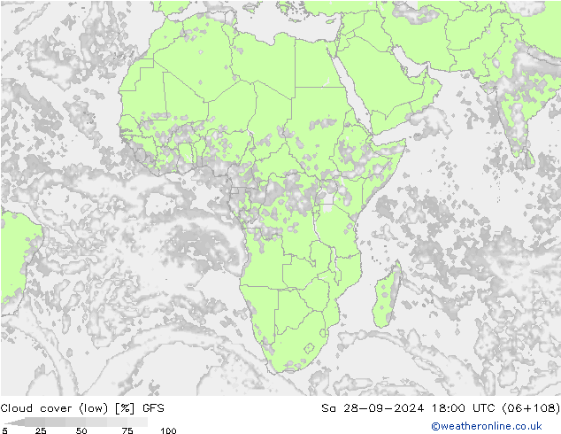 Nubi basse GFS sab 28.09.2024 18 UTC