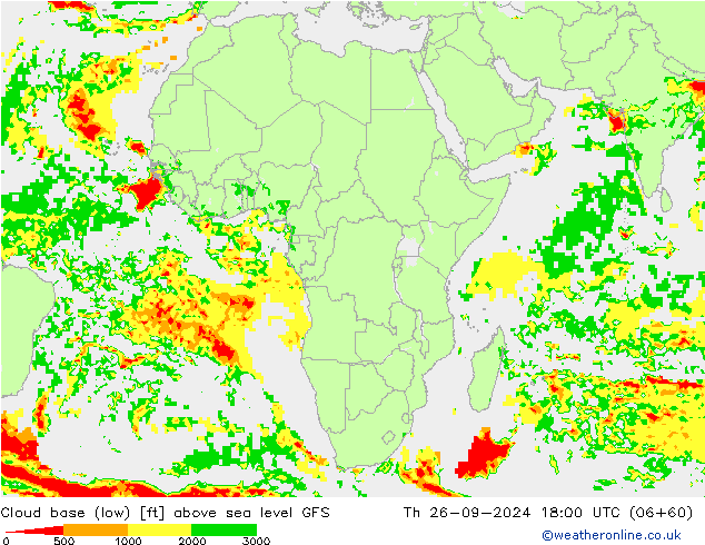 Wolkenbasis (Laag) GFS do 26.09.2024 18 UTC