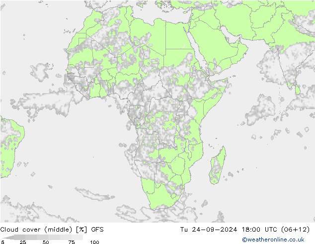 Bewolking (Middelb.) GFS di 24.09.2024 18 UTC