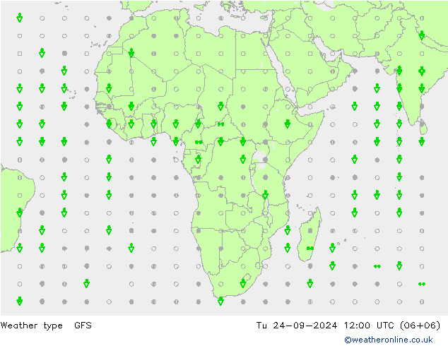 Weather type GFS Tu 24.09.2024 12 UTC