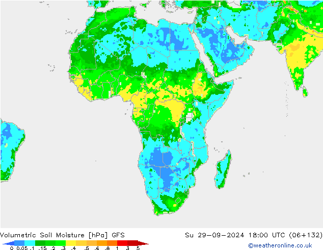 Volumetric Soil Moisture GFS dim 29.09.2024 18 UTC