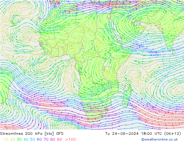 Rüzgar 200 hPa GFS Sa 24.09.2024 18 UTC