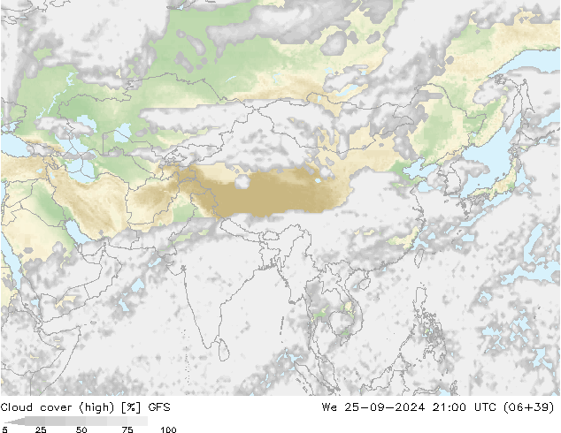 Nubi alte GFS mer 25.09.2024 21 UTC