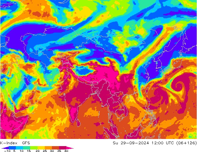 K-Index GFS  29.09.2024 12 UTC