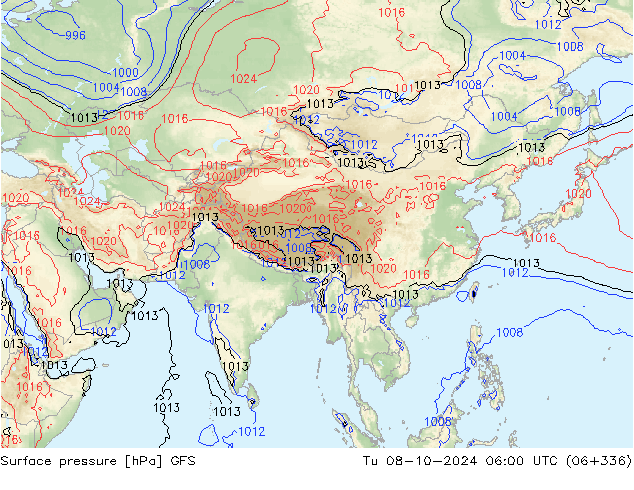 GFS: wto. 08.10.2024 06 UTC