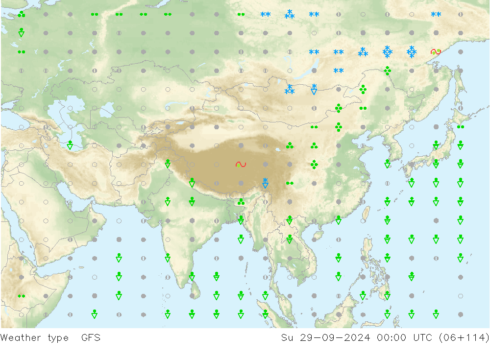 Weather type GFS Su 29.09.2024 00 UTC