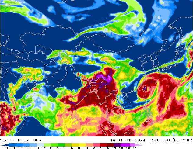 Soaring Index GFS Tu 01.10.2024 18 UTC