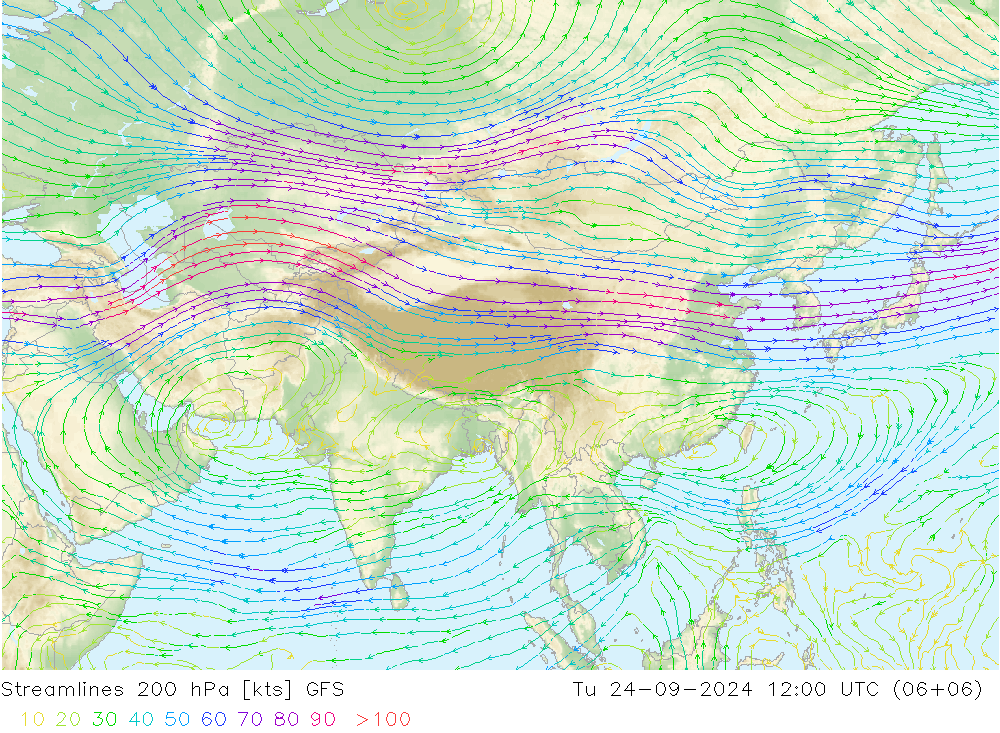  200 hPa GFS  24.09.2024 12 UTC