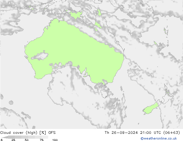 Bewolking (Hoog) GFS september 2024