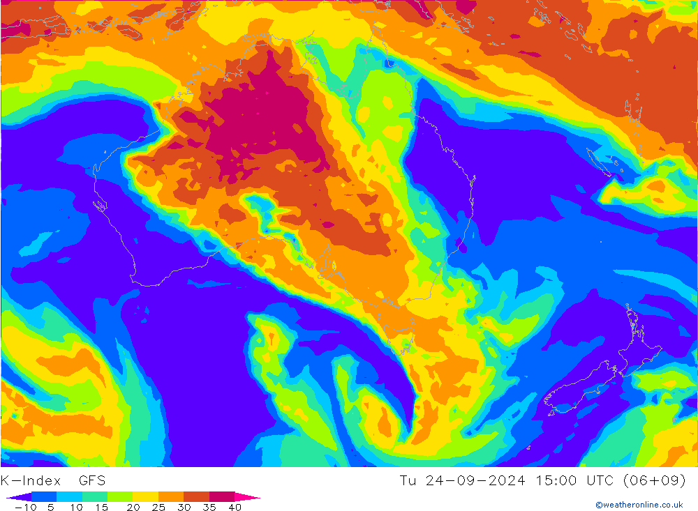 K-Index GFS вт 24.09.2024 15 UTC