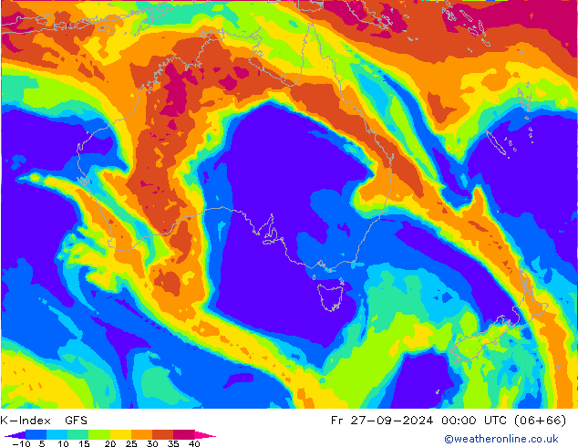 K-Index GFS Fr 27.09.2024 00 UTC