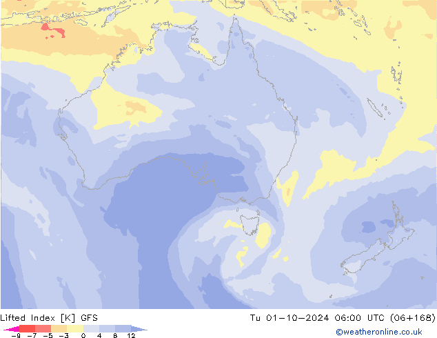 Lifted Index GFS Ottobre 2024