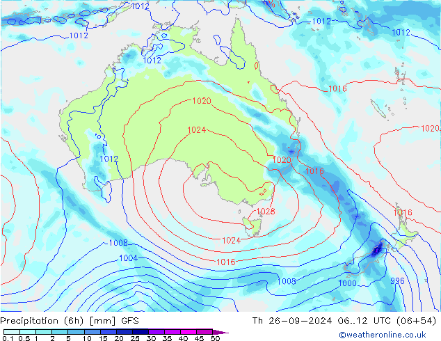 Z500/Rain (+SLP)/Z850 GFS jeu 26.09.2024 12 UTC