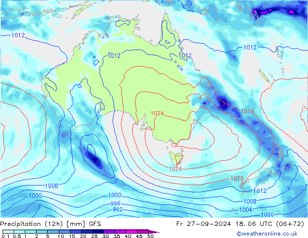 Precipitation (12h) GFS September 2024