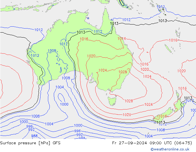 Surface pressure GFS Fr 27.09.2024 09 UTC