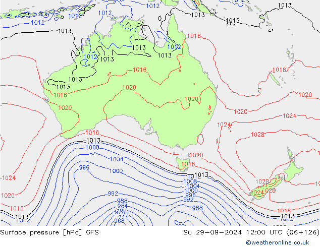 Surface pressure GFS September 2024