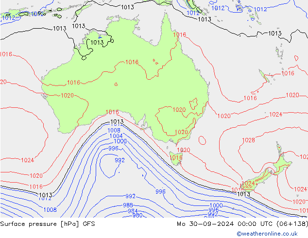 GFS: pon. 30.09.2024 00 UTC