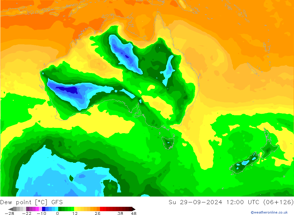 Dew point GFS September 2024