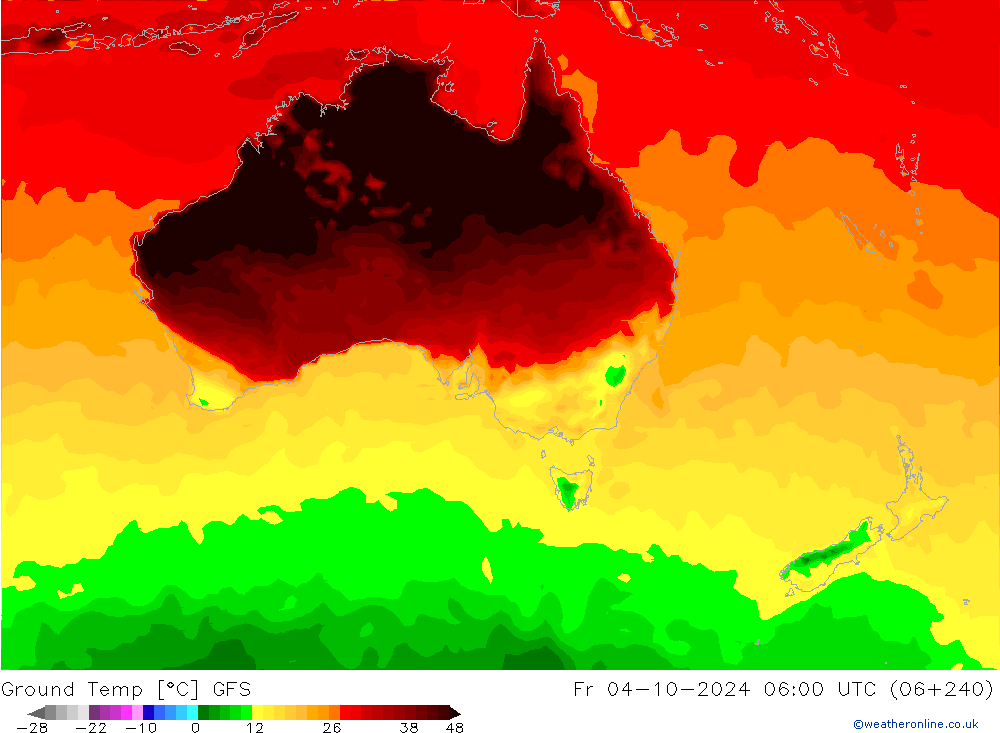 Bodemtemperatuur GFS vr 04.10.2024 06 UTC