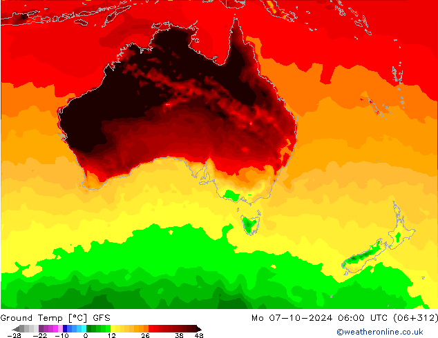 Ground Temp GFS Mo 07.10.2024 06 UTC