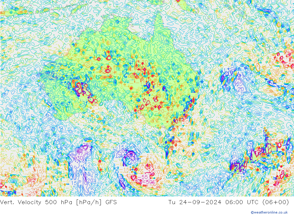 Vert. Velocity 500 гПа GFS вт 24.09.2024 06 UTC