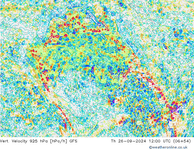 Vert. Velocity 925 гПа GFS чт 26.09.2024 12 UTC