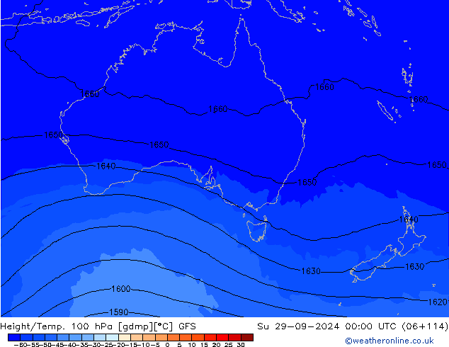 Yükseklik/Sıc. 100 hPa GFS Paz 29.09.2024 00 UTC