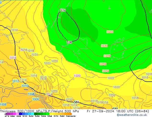 Schichtdicke 500-1000 hPa GFS Fr 27.09.2024 18 UTC