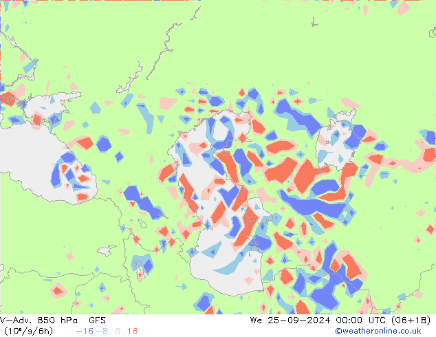 V-Adv. 850 hPa GFS We 25.09.2024 00 UTC