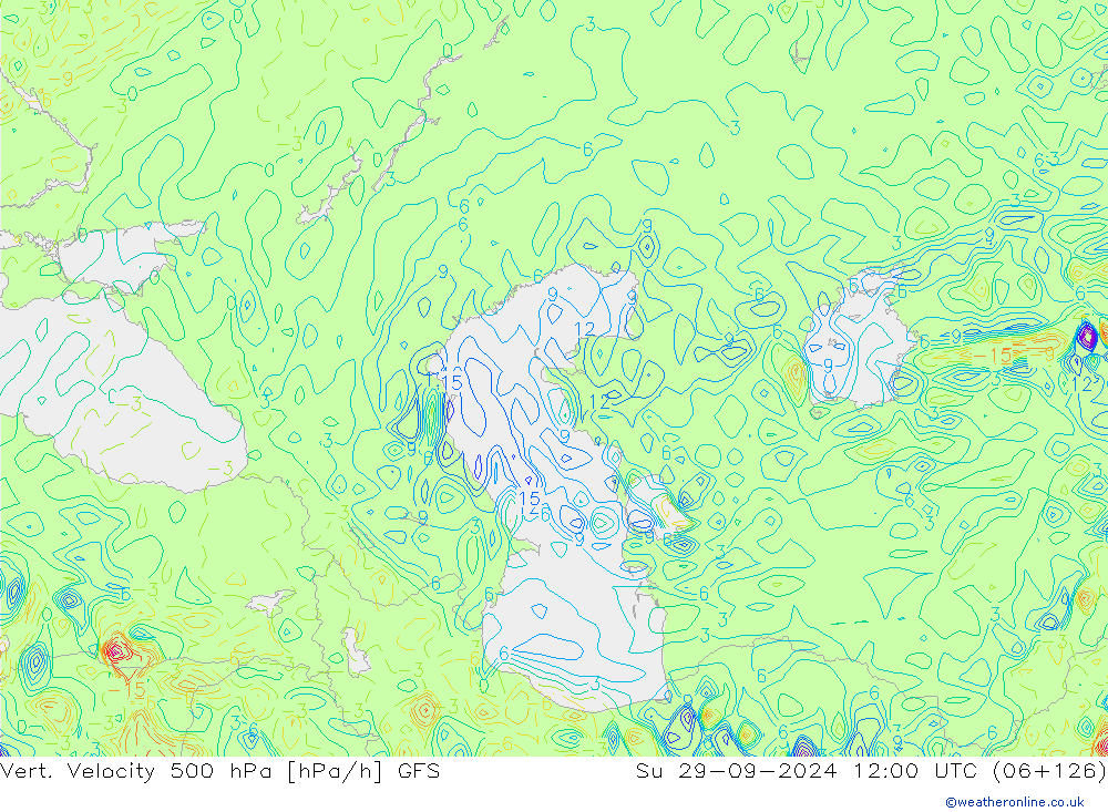 Vert. Velocity 500 hPa GFS dom 29.09.2024 12 UTC