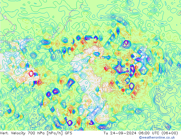 Vert. Velocity 700 hPa GFS Tu 24.09.2024 06 UTC