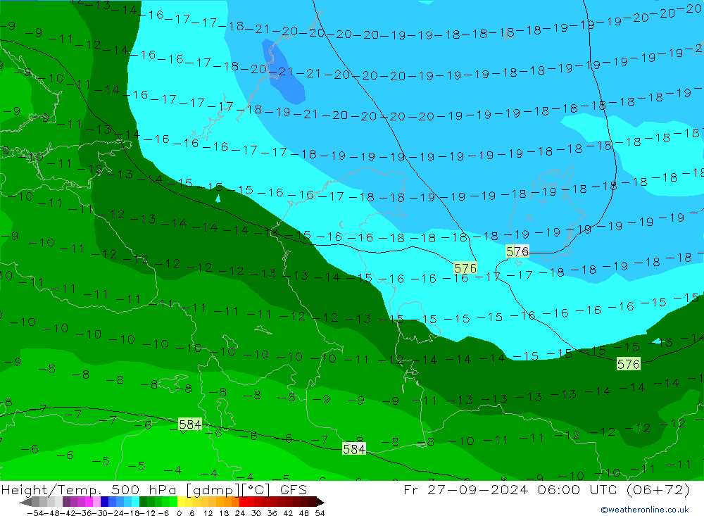 Géop./Temp. 500 hPa GFS ven 27.09.2024 06 UTC