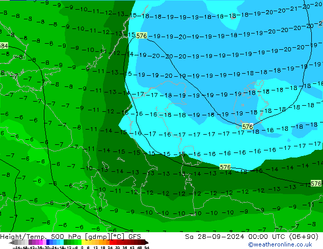 Z500/Rain (+SLP)/Z850 GFS sab 28.09.2024 00 UTC