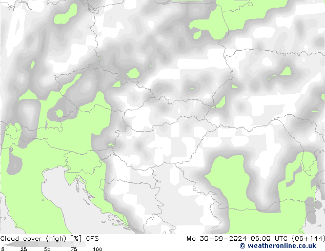 Bulutlar (yüksek) GFS Pzt 30.09.2024 06 UTC