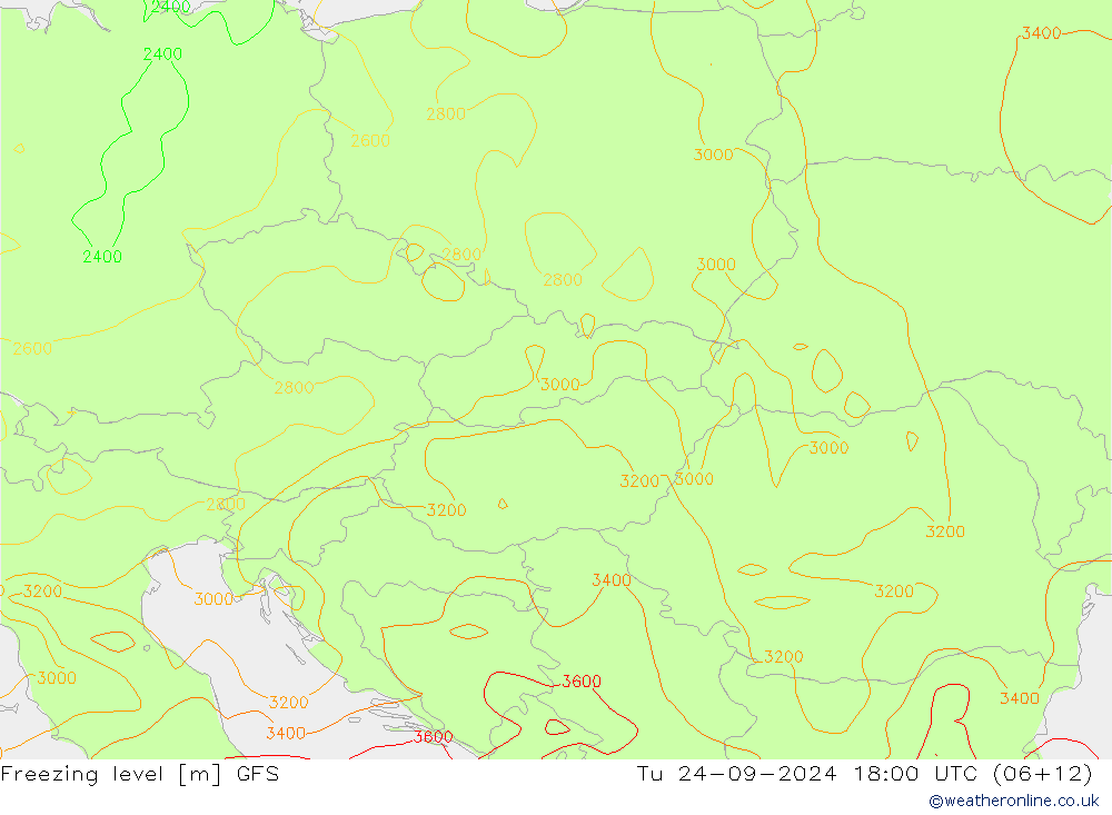 Freezing level GFS mar 24.09.2024 18 UTC