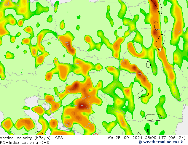 Convection-Index GFS We 25.09.2024 06 UTC