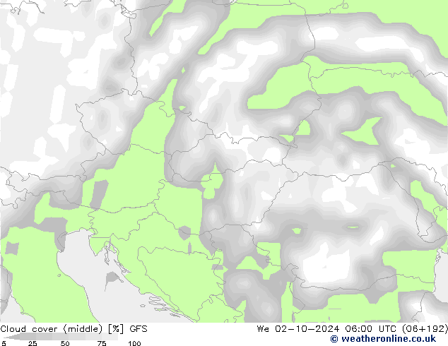 zachmurzenie (środk.) GFS październik 2024