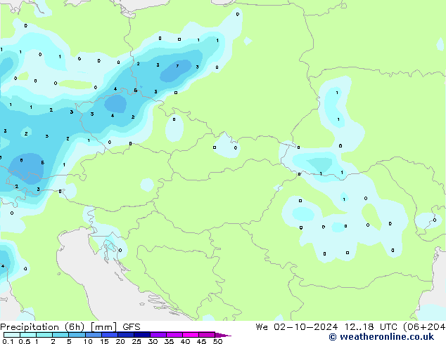 Z500/Rain (+SLP)/Z850 GFS We 02.10.2024 18 UTC