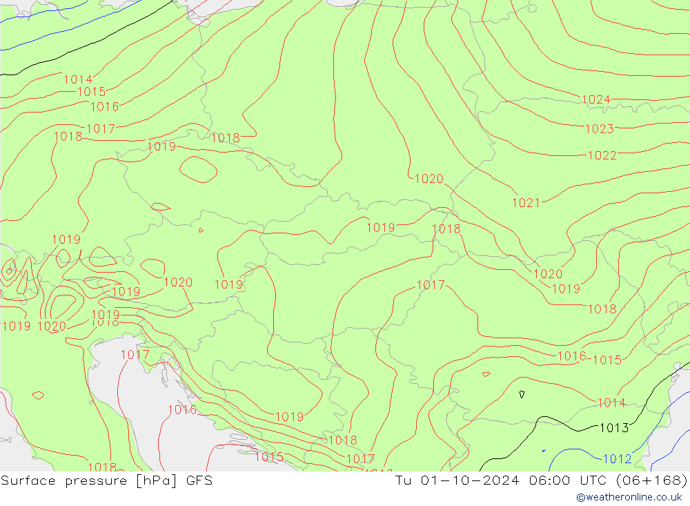 GFS: Út 01.10.2024 06 UTC