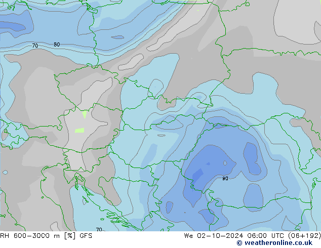 RH 600-3000 m GFS ср 02.10.2024 06 UTC