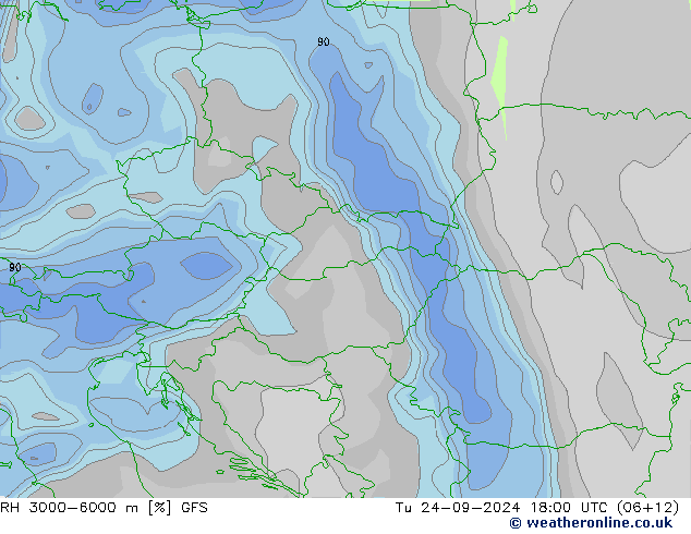 RH 3000-6000 m GFS Ter 24.09.2024 18 UTC