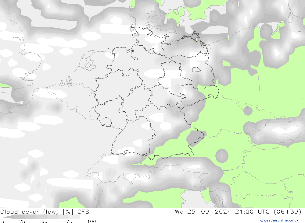 nízká oblaka GFS St 25.09.2024 21 UTC