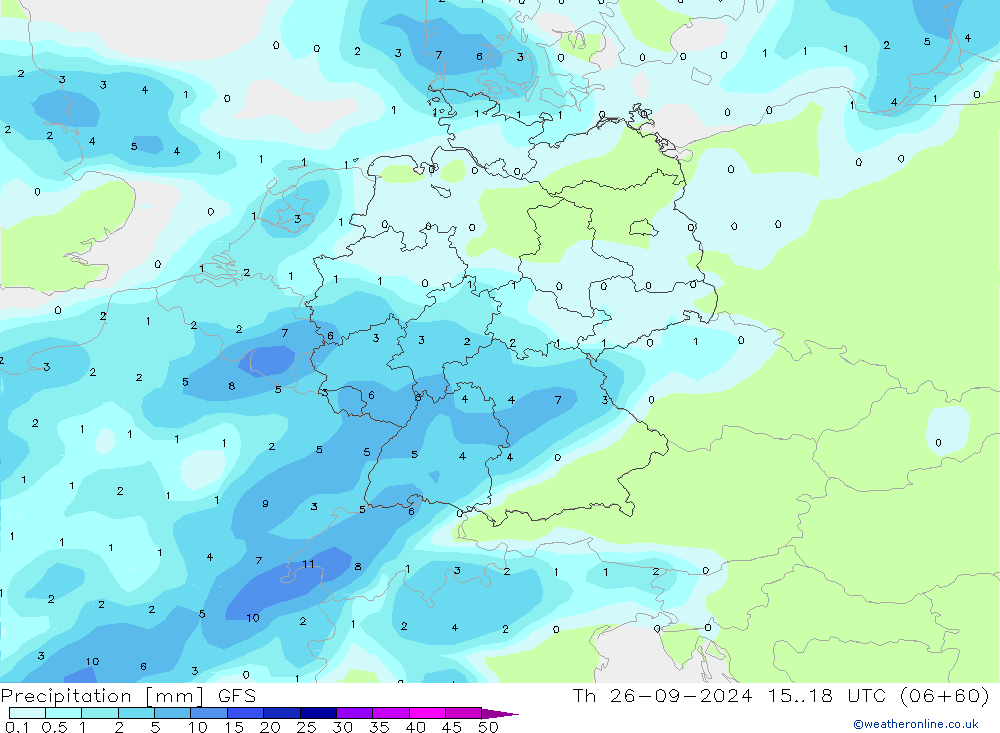 Precipitation GFS Th 26.09.2024 18 UTC