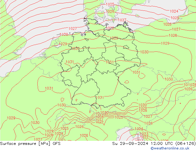 GFS: nie. 29.09.2024 12 UTC