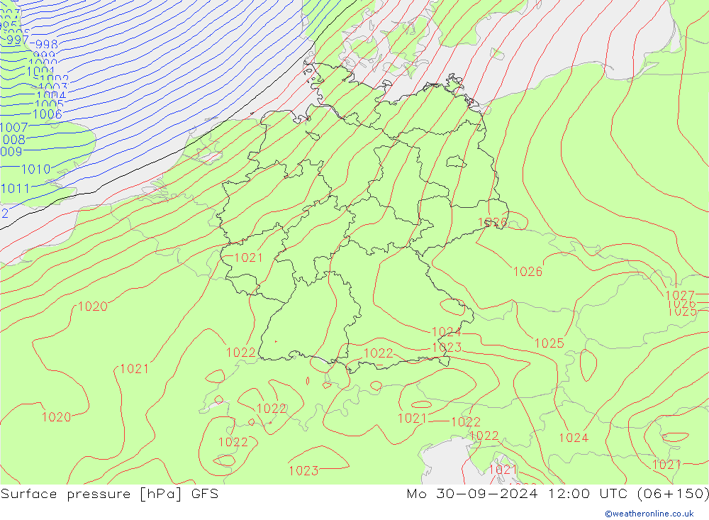 GFS: Pzt 30.09.2024 12 UTC