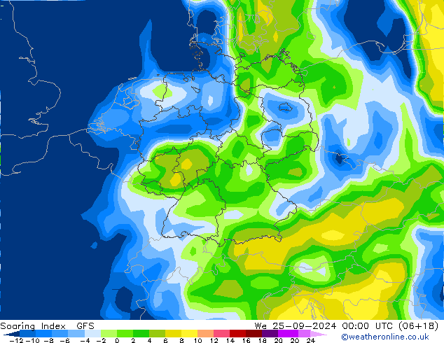 Soaring Index GFS mer 25.09.2024 00 UTC