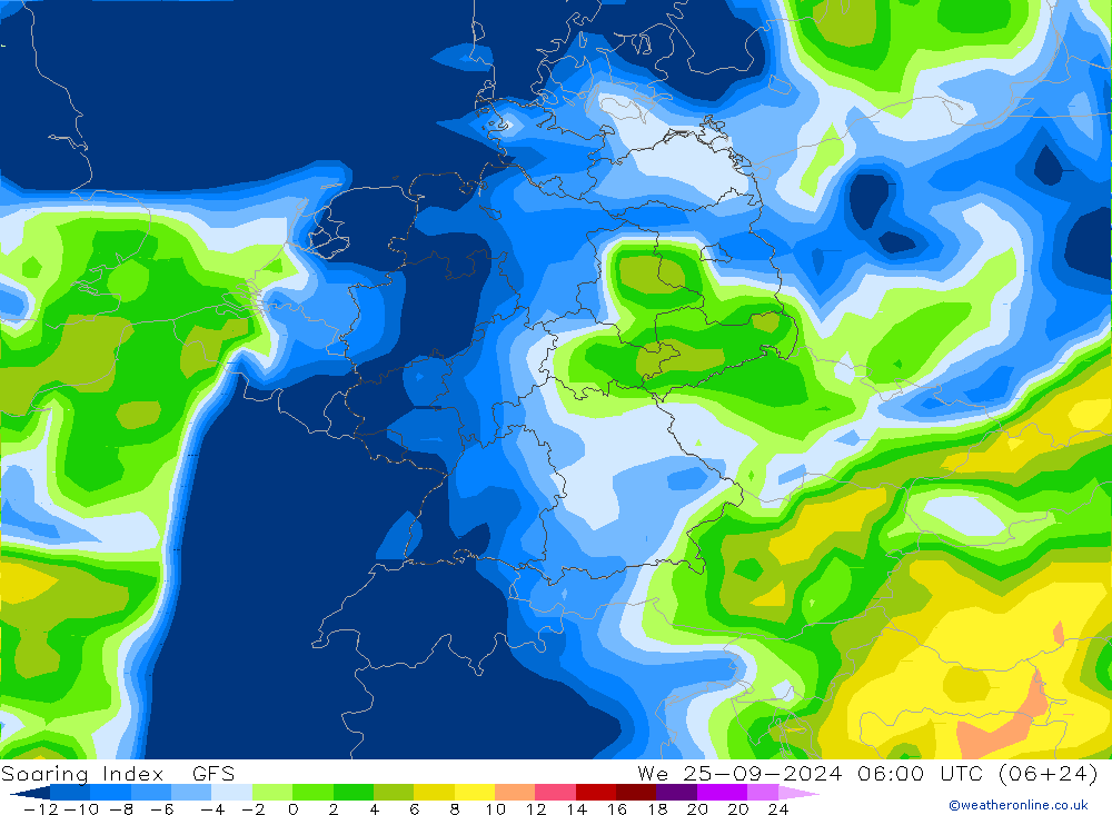 Soaring Index GFS wo 25.09.2024 06 UTC